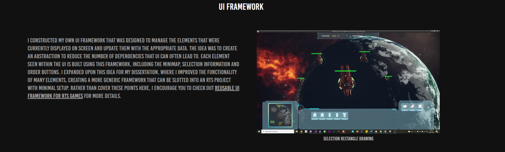 Starfall gameplay showing selected ships, minimap and order buttons